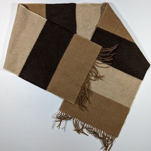 Vintage Perry Ellis Wool Scarf Made in Germany Brown Tan